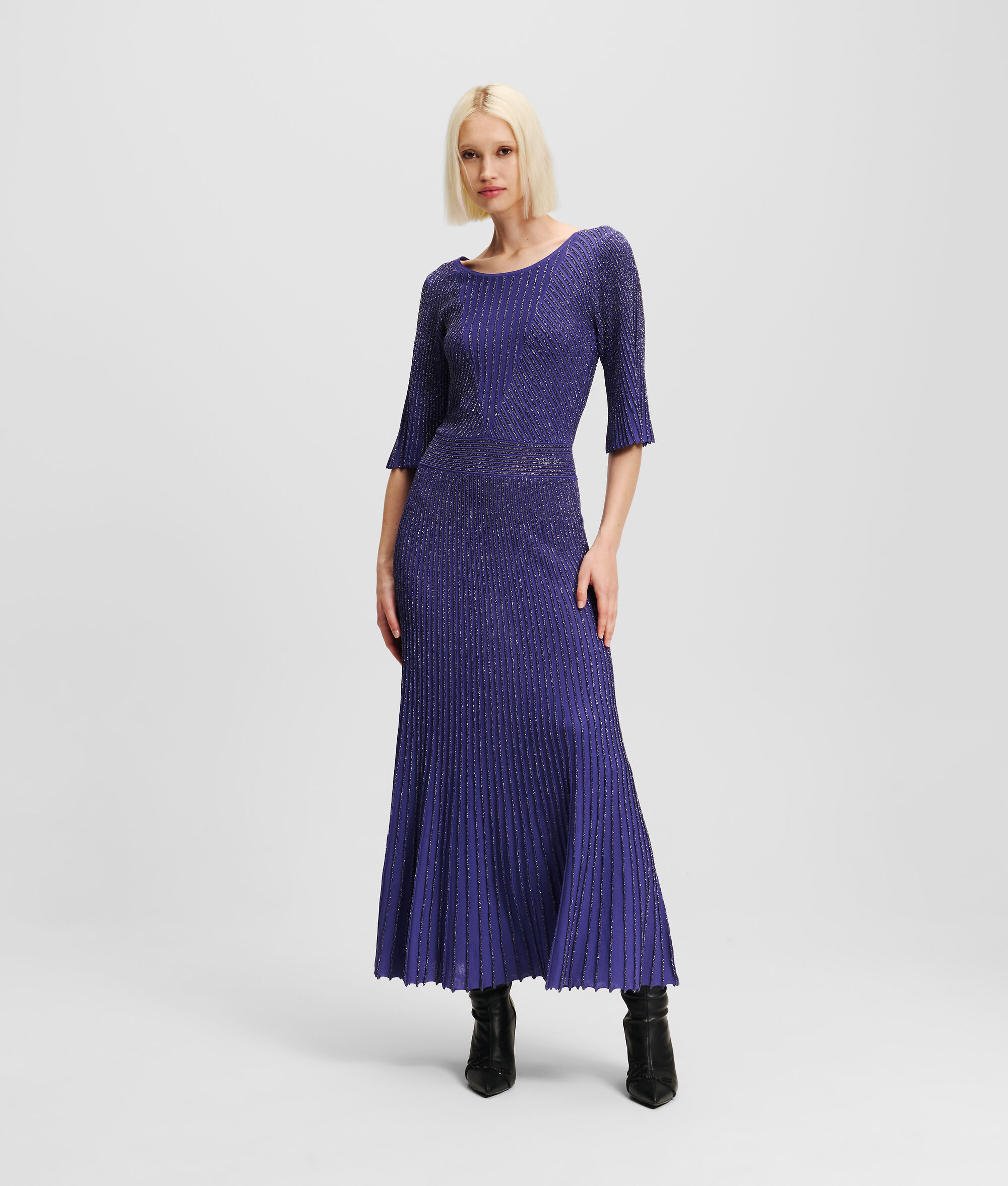 (image for) Gorgeous LUREX PLEATED KNIT DRESS